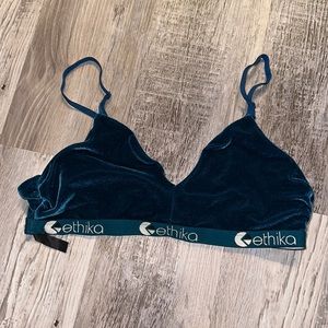 Ethika Bralette, M, Blue Velvet